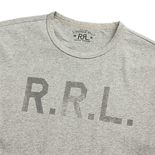 Load image into Gallery viewer, RRL - S/S Cotton Jersey Knit &quot;R.R.L.&quot; Graphic T-Shirt in Heather Grey.

