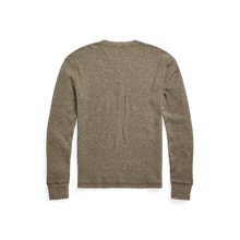 Load image into Gallery viewer, RRL - L/S Waffle Knit Henley in Olive Heather - back.
