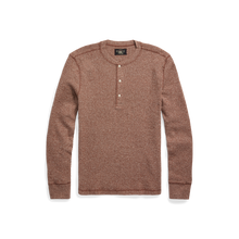 Load image into Gallery viewer, RRL - L/S Waffle Knit Henley in Brown Heather.
