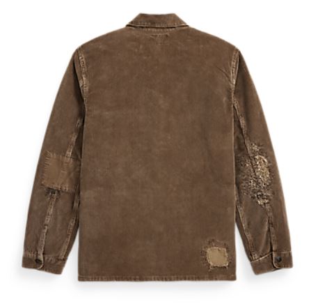 RRL - LS Cotton Corduroy 3-Pocket Eastwood Overshirt w/ Patch Repairs - back