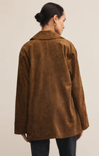 Load image into Gallery viewer, Model wearing ZSupply Decker Suede Chore Jacket in Coconut - back.
