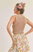 Load image into Gallery viewer, Model wearing Sadie &amp; Sage - Kona Coffee Sweater Tank in Tan - back.
