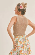 Load image into Gallery viewer, Model wearing Sadie &amp; Sage - Kona Coffee Sweater Tank in Tan - back.

