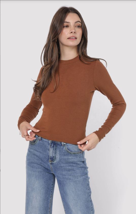 Model wearing Sadie & Sage - Ronan Crewneck Top