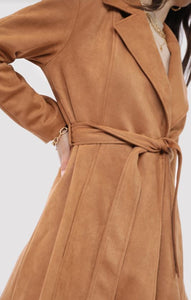 Sadie & Sage - Risk Taker Faux Suede Belted Coat