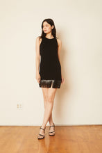 Load image into Gallery viewer, Model wearing Caballero - Lana Black Fringe Hem Dress.
