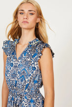 Load image into Gallery viewer, Model wearing Caballero - Claudia Dress in Coastal Damask.
