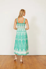 Load image into Gallery viewer, Model wearing Caballero - Piper Dress in woodcarved palm - back.

