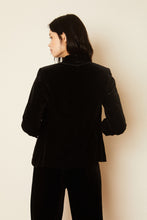 Load image into Gallery viewer, Model wearing Caballero - Bex Black Velvet Blazer - back.
