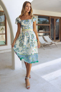 Model wearing Caballero - Camila Dress in Balinese Floral.