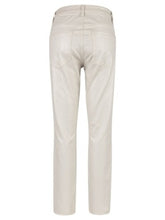 Load image into Gallery viewer, KUT From The Kloth Charlize Coated High Rise Cigarette Leg Raw Hem Jean KP1738MA4 in Champagne.
