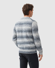Load image into Gallery viewer, Model wearing Rodd &amp; Gunn - Wave Break Knit Sweater in Ocean - back.
