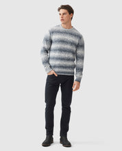 Load image into Gallery viewer, Model wearing Rodd &amp; Gunn - Wave Break Knit Sweater in Ocean.
