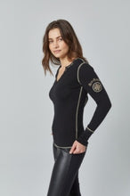 Load image into Gallery viewer, Model wearing Alp N Rock - Elia Henley Shirt in Black.
