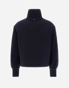 Herno Women's Bomber Jacket in Cashmere in Dark blue.