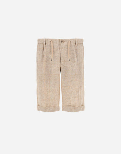 Herno - Men's Welsh Linen Shorts in Cammello.