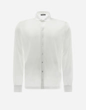 Load image into Gallery viewer, Herno Men&#39;s Jersey Crepe Polo LS Shirt in Bianco.
