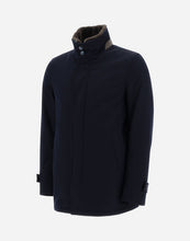 Load image into Gallery viewer, Herno - Men&#39;s Carcoat in Storm System Diagonal Wool in Blu Navy
