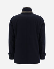 Load image into Gallery viewer, Herno - Men&#39;s Carcoat in Storm System Diagonal Wool in Blu Navy
