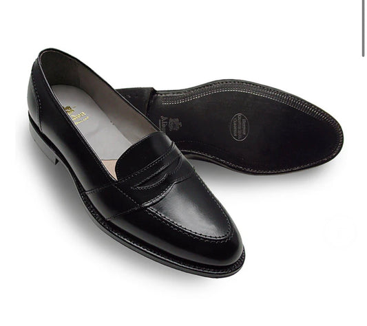 Alden- 681 Full Strap Slip-On Penny Loafer (Black Calf)