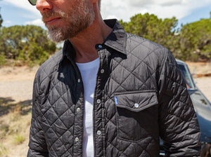 Model wearing Criquet - Quilted Shacket in Black.