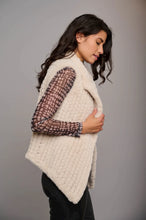 Load image into Gallery viewer, Model wearing Rino &amp; Pelle - Jenna Faux Fur Vest in Stone.
