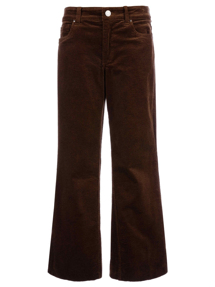 Kut From The Kloth - Kelsey Mid Rise Ankle Flare - Inset Leg in Brown.