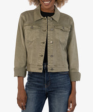 Load image into Gallery viewer, Model wearing Kut from the Kloth - Julia Crop Jacket in Olive.
