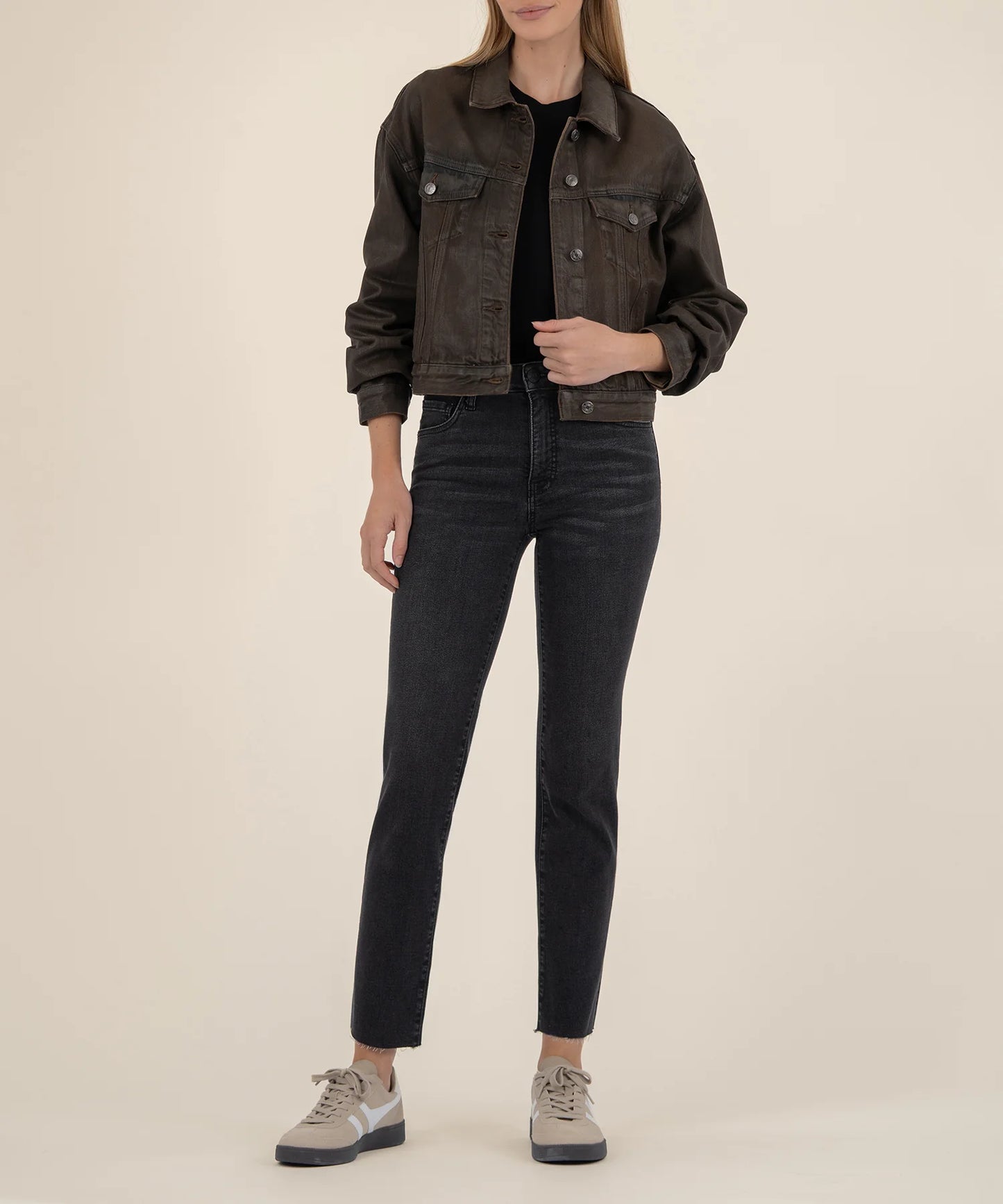 KUT From The Kloth - Emrie Coated Long Sleeve Denim Jacket