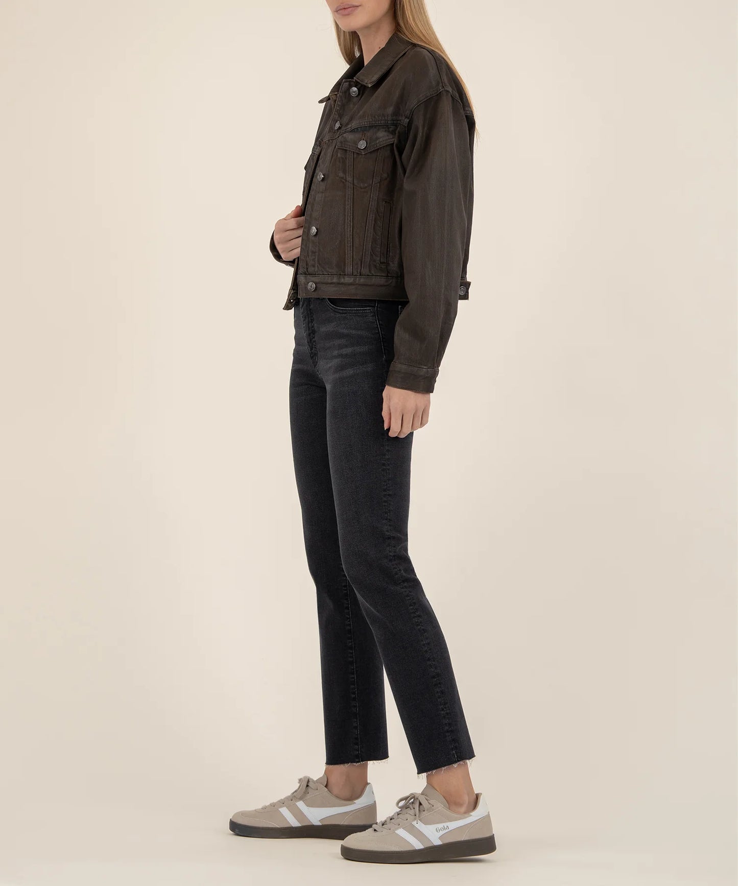 KUT From The Kloth - Emrie Coated Long Sleeve Denim Jacket