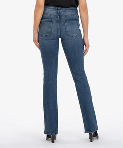 Model wearing Kut From The Kloth - Natalie High Rise Fab Ab Bootcut Ethical Wash KP1235MD3 - back.