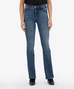 Model wearing Kut From The Kloth - Natalie High Rise Fab Ab Bootcut Ethical Wash KP1235MD3.