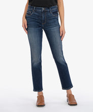 Load image into Gallery viewer, Model wearing  KUT From The Kloth Reese High Rise FAB AB Ankle Straight Reg Hem Jean KP1610MB3 in Enchantment.
