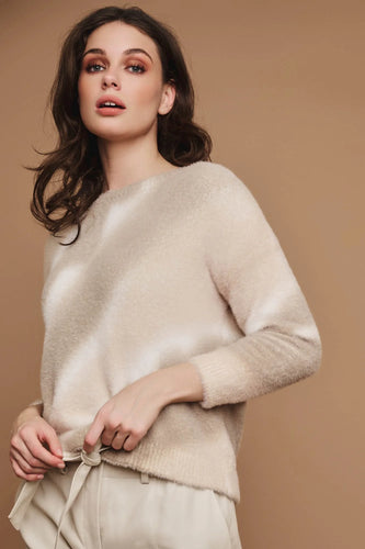 Model wearing Rino & Pelle - Kivi Sweater in Caramel Mix.