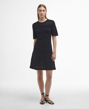 Load image into Gallery viewer, Model wearing Barbour Mia Knitted Mini Dress in Black.
