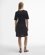 Load image into Gallery viewer, Model wearing Barbour Mia Knitted Mini Dress in Black - back.
