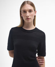 Load image into Gallery viewer, Model wearing Barbour Mia Knitted Mini Dress in Black.
