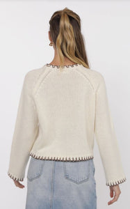 Sage the Label - Reyna Contrast Stitch Detail Sweater