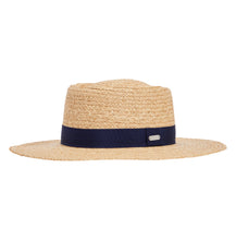 Load image into Gallery viewer, Barbour Lily Straw Summer Hat in Natural/Navy.
