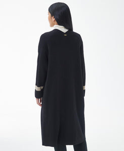 Model wearing Barbour Coretta Knit in Black - back.