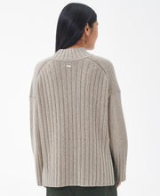 Load image into Gallery viewer, Model wearing Barbour Winona Knit in Light Fawn - back.
