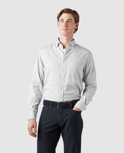 Model wearing Rodd & Gunn - Barrhill Sports Fit Shirt in Ash.