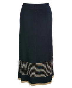 Barbour Marlene Midi Knit Skirt in Black.