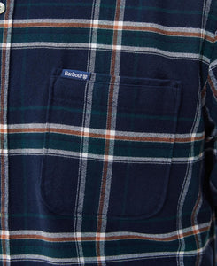 Barbour Ronan Tailored Check Shirt in Inky Blue.