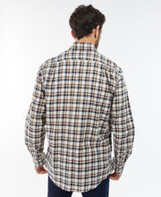 Load image into Gallery viewer, Model wearing Barbour Turville Reg Fit Shirt in Ecru Marl - back.
