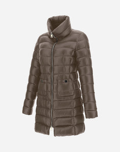 Herno - Women's Maria Long Coat in Taupe/Tortora.