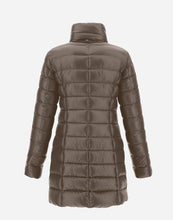 Load image into Gallery viewer, Herno - Women&#39;s Maria Long Coat in Taupe/Tortora - back.
