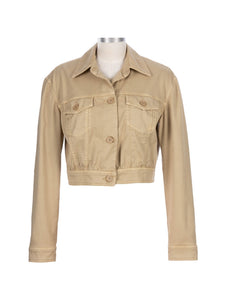 Kut from the Kloth - Rumi Cropped Trucker Jacket in Khaki.
