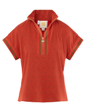 Load image into Gallery viewer, Emily McCarthy - Poppy Pullover in Red Tonal Monogram.
