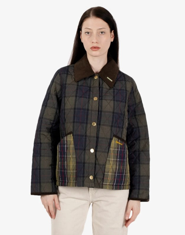 Barbour- Tartan Cropped Liddesdale Quilted Jacket